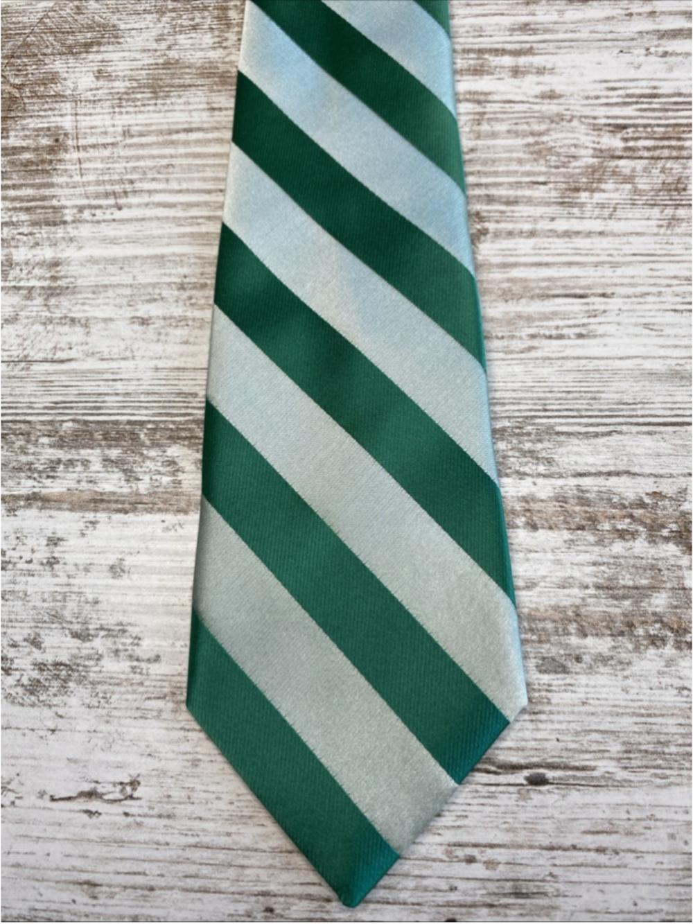 Zenio Green Stripe Tie Kelly Mint Microfiber Slim Classic Mens 59x3